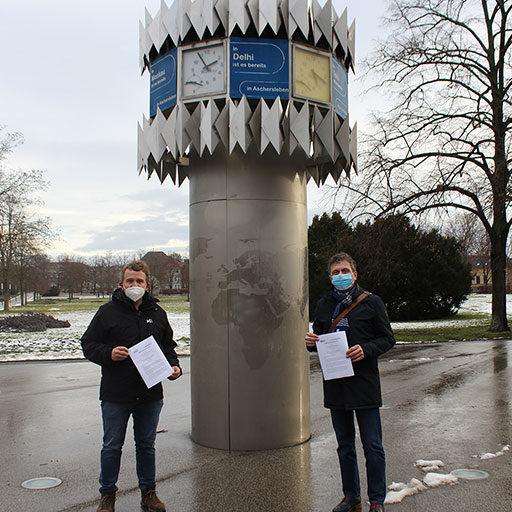 Matthias Poeschel, Vorstand der Aschersleber Kulturanstalt gemeinsam mit Michael Kogel, Geschäftsführer des BBRZ Aschersleben)