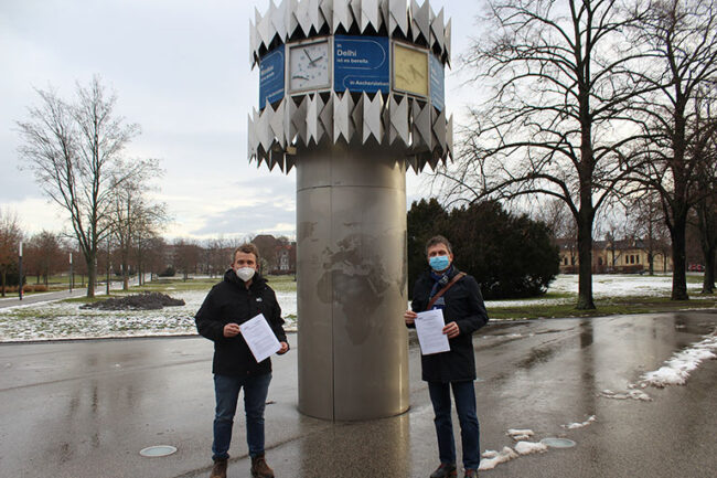 Matthias Poeschel, Vorstand der Aschersleber Kulturanstalt gemeinsam mit Michael Kogel, Geschäftsführer des BBRZ Aschersleben)